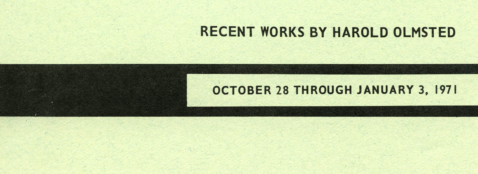 Recent Works by Harold Olmsted